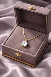 Aurora Clear Crystal Pendant Necklace – 18K Gold Plated