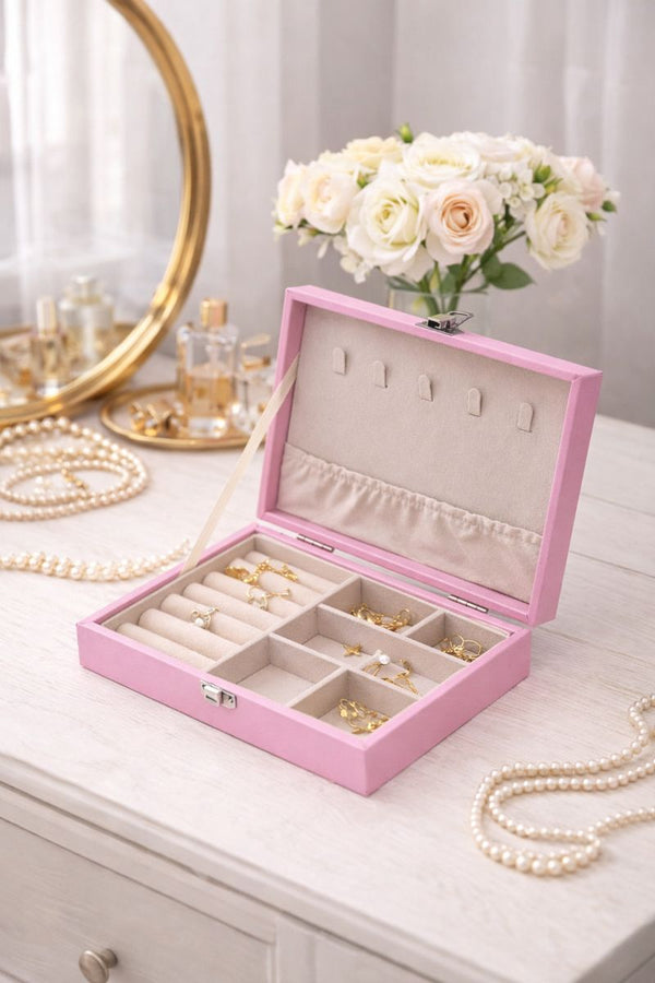 Luxury 3-Grid Jewelry Organizer Box – Elegant Storage Case