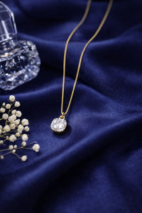 Aurora Clear Crystal Pendant Necklace – 18K Gold Plated